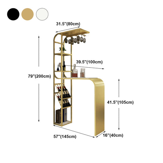 Glam White Marble Counter Table with Rectangle Table Top Double Pedestal Table - 42" H Clearhalo 'Bar Furniture' 'Bar Tables' 'bar_tables' 'furn' 'furn_bar_tables' 'Furniture' 'furniture_bar_tables' 'Kitchen & Dining Furniture' 4472157