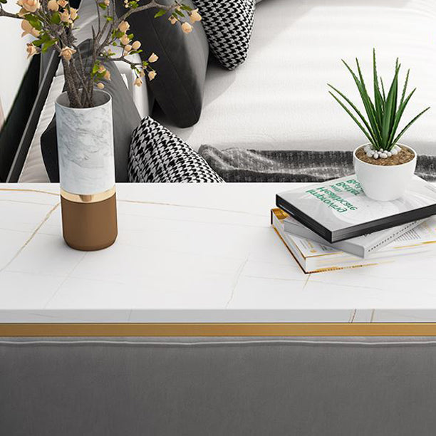 Glam White Marble Pub Table with Specialty Table Top Double Pedestal Table - 42" H Clearhalo 'Bar Furniture' 'Bar Tables' 'bar_tables' 'furn' 'furn_bar_tables' 'Furniture' 'furniture_bar_tables' 'Kitchen & Dining Furniture' 4472165