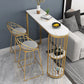 Glam White Marble Pub Table with Specialty Table Top Double Pedestal Table - 42" H Clearhalo 'Bar Furniture' 'Bar Tables' 'bar_tables' 'furn' 'furn_bar_tables' 'Furniture' 'furniture_bar_tables' 'Kitchen & Dining Furniture' 4472167