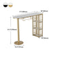 Glam White Marble Counter Table with Specialty Table Top Double Pedestal Table - 42" H Clearhalo 'Bar Furniture' 'Bar Tables' 'bar_tables' 'furn' 'furn_bar_tables' 'Furniture' 'furniture_bar_tables' 'Kitchen & Dining Furniture' 4472192