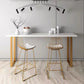White Glam Style Bar Table in Metal and Faux Marble Bar Table Milk Tea Shop Bar Table 78.7"L x 15.7"W x 41.3"H Gloss White Without Chairs Clearhalo 'Bar Furniture' 'Bar Tables' 'bar_tables' 'furn' 'furn_bar_tables' 'Furniture' 'furniture_bar_tables' 'Kitchen & Dining Furniture' 4472194