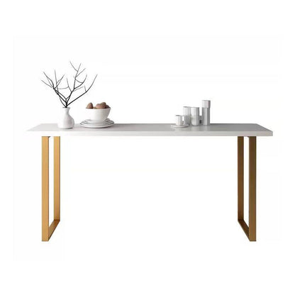 White Glam Style Bar Table in Metal and Faux Marble Bar Table Milk Tea Shop Bar Table Without Chairs Clearhalo 'Bar Furniture' 'Bar Tables' 'bar_tables' 'furn' 'furn_bar_tables' 'Furniture' 'furniture_bar_tables' 'Kitchen & Dining Furniture' 4472198
