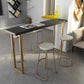 White Glam Style Bar Table in Metal and Faux Marble Bar Table Milk Tea Shop Bar Table Clearhalo 'Bar Furniture' 'Bar Tables' 'bar_tables' 'furn' 'furn_bar_tables' 'Furniture' 'furniture_bar_tables' 'Kitchen & Dining Furniture' 4472200