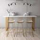 White Glam Style Bar Table in Metal and Faux Marble Bar Table Milk Tea Shop Bar Table 70.9"L x 15.7"W x 41.3"H Gloss White Without Chairs Clearhalo 'Bar Furniture' 'Bar Tables' 'bar_tables' 'furn' 'furn_bar_tables' 'Furniture' 'furniture_bar_tables' 'Kitchen & Dining Furniture' 4472201