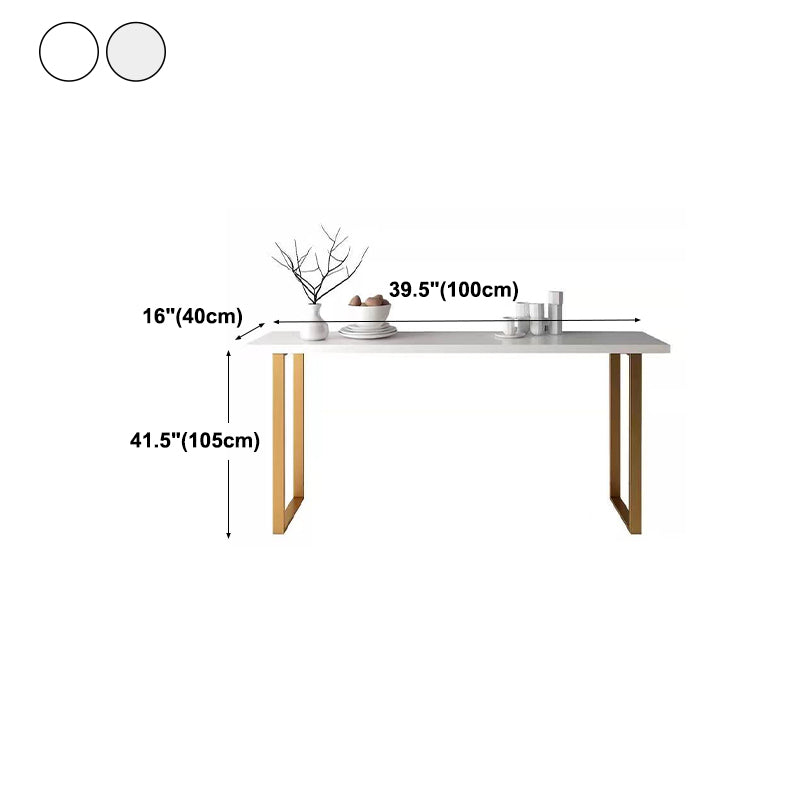 White Glam Style Bar Table in Metal and Faux Marble Bar Table Milk Tea Shop Bar Table Clearhalo 'Bar Furniture' 'Bar Tables' 'bar_tables' 'furn' 'furn_bar_tables' 'Furniture' 'furniture_bar_tables' 'Kitchen & Dining Furniture' 4472204