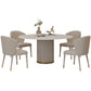 Modern 1/4/5/7 Pieces Round Dining Set Sintered Stone Dining Table Set with Leather Chairs Clearhalo 'Dining Room Sets' 'Dining Tables & Seating' 'dining_room_set' 'furn' 'furn_dining_room_set' 'Furniture' 'furniture_dining_room_set' 'Kitchen & Dining Furniture' 'kitchen&dining_furn' 'kitchen' 4477688