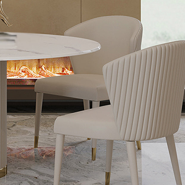 Modern 1/4/5/7 Pieces Round Dining Set Sintered Stone Dining Table Set with Leather Chairs Clearhalo 'Dining Room Sets' 'Dining Tables & Seating' 'dining_room_set' 'furn' 'furn_dining_room_set' 'Furniture' 'furniture_dining_room_set' 'Kitchen & Dining Furniture' 'kitchen&dining_furn' 'kitchen' 4477692