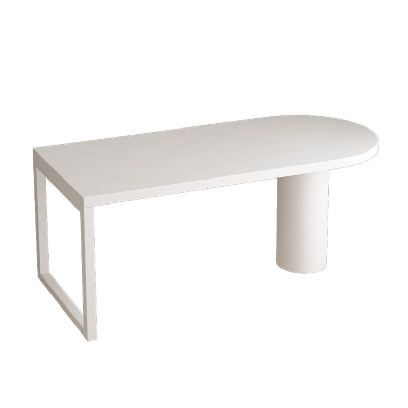 Free Form Table for Restaurant Modern Dining Table with Double Pedestal Base White Without Chairs Clearhalo ' dining_table' 'Dining Tables & Seating' 'Dining Tables' 'furn' 'furn_dining_table' 'Furniture' 'furniture_dining_table' 'Kitchen & Dining Furniture' 'kitchen&dining_furn' 'kitchen' 'kitchen_dining_table' 4480081