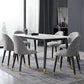 4 Legs Dining Site Table Contemporary Style Stone Dinette Table for Home White 55.1"L x 31.5"W x 29.5"H Without Chairs Clearhalo ' dining_table' 'Dining Tables & Seating' 'Dining Tables' 'furn' 'furn_dining_table' 'Furniture' 'furniture_dining_table' 'Kitchen & Dining Furniture' 'kitchen&dining_furn' 'kitchen' 'kitchen_dining_table' 4480097