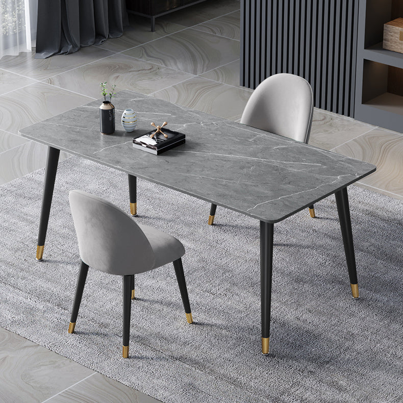 4 Legs Dining Site Table Contemporary Style Stone Dinette Table for Home Clearhalo ' dining_table' 'Dining Tables & Seating' 'Dining Tables' 'furn' 'furn_dining_table' 'Furniture' 'furniture_dining_table' 'Kitchen & Dining Furniture' 'kitchen&dining_furn' 'kitchen' 'kitchen_dining_table' 4480103