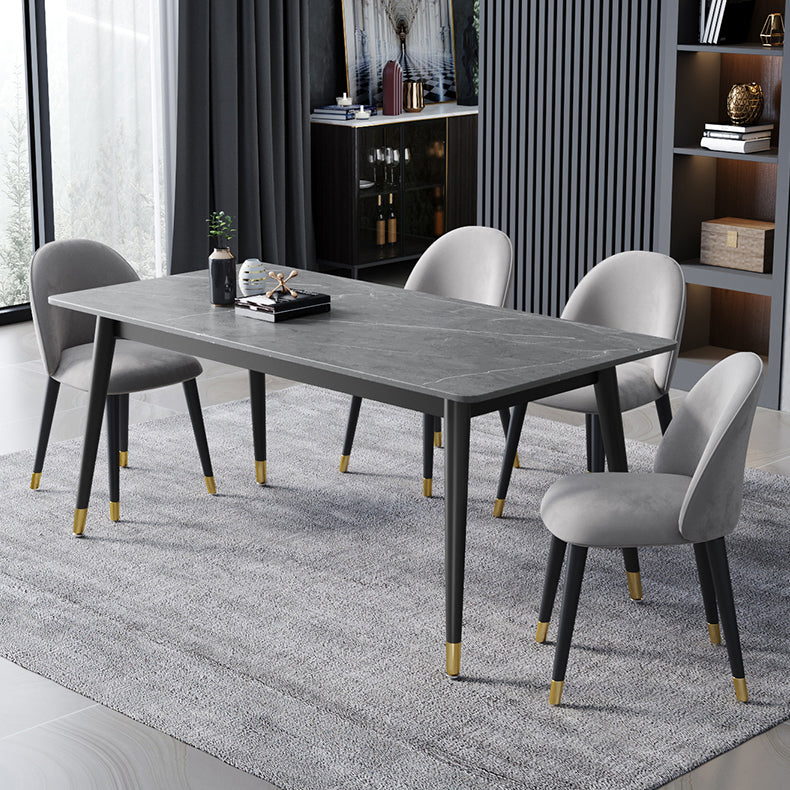4 Legs Dining Site Table Contemporary Style Stone Dinette Table for Home Clearhalo ' dining_table' 'Dining Tables & Seating' 'Dining Tables' 'furn' 'furn_dining_table' 'Furniture' 'furniture_dining_table' 'Kitchen & Dining Furniture' 'kitchen&dining_furn' 'kitchen' 'kitchen_dining_table' 4480105