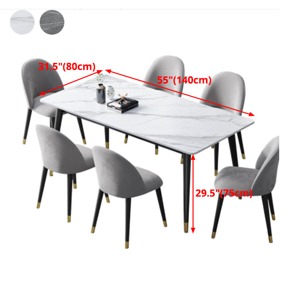 4 Legs Dining Site Table Contemporary Style Stone Dinette Table for Home Clearhalo ' dining_table' 'Dining Tables & Seating' 'Dining Tables' 'furn' 'furn_dining_table' 'Furniture' 'furniture_dining_table' 'Kitchen & Dining Furniture' 'kitchen&dining_furn' 'kitchen' 'kitchen_dining_table' 4480107