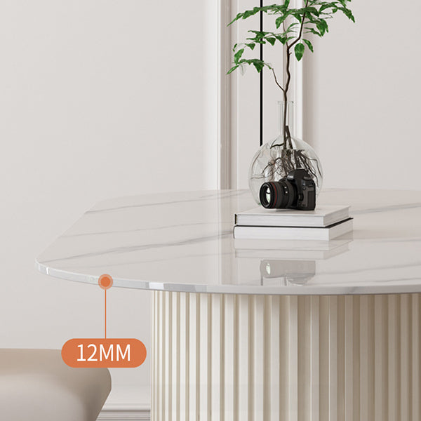 Sintered Stone Table for Restaurant Modern White Table with Double Pedestal Base Clearhalo ' dining_table' 'Dining Tables & Seating' 'Dining Tables' 'furn' 'furn_dining_table' 'Furniture' 'furniture_dining_table' 'Kitchen & Dining Furniture' 'kitchen&dining_furn' 'kitchen' 'kitchen_dining_table' 4480128