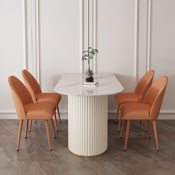 Sintered Stone Table for Restaurant Modern White Table with Double Pedestal Base Clearhalo ' dining_table' 'Dining Tables & Seating' 'Dining Tables' 'furn' 'furn_dining_table' 'Furniture' 'furniture_dining_table' 'Kitchen & Dining Furniture' 'kitchen&dining_furn' 'kitchen' 'kitchen_dining_table' 4480136