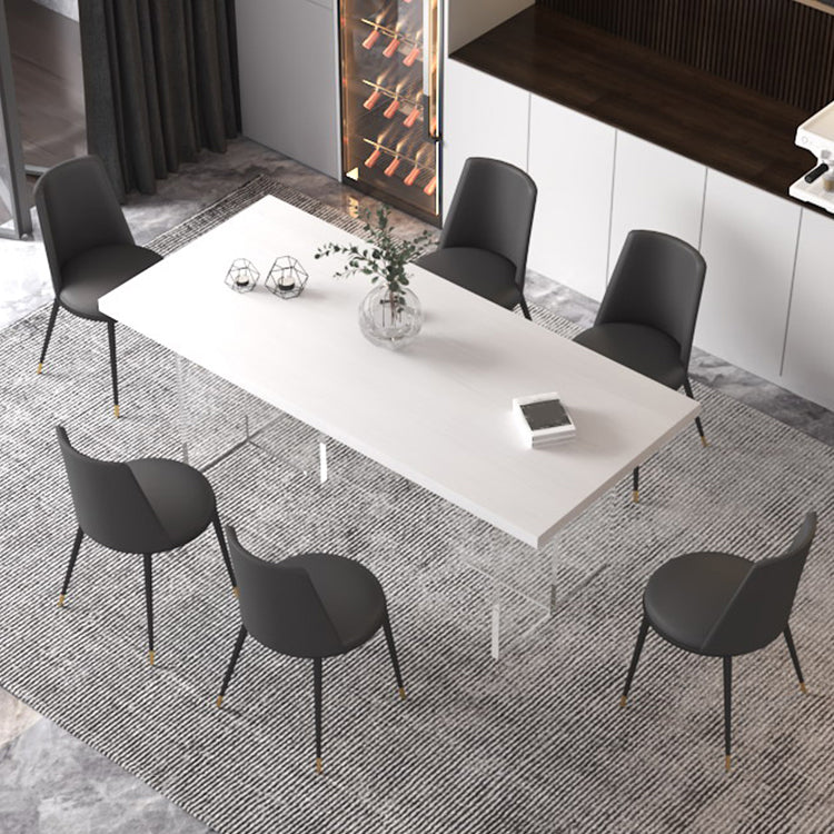 Modern Style Dining Table Rectangle Solid Wood Dining Table for Kitchen White Without Chairs Clearhalo ' dining_table' 'Dining Tables & Seating' 'Dining Tables' 'furn' 'furn_dining_table' 'Furniture' 'furniture_dining_table' 'Kitchen & Dining Furniture' 'kitchen&dining_furn' 'kitchen' 'kitchen_dining_table' 4480151