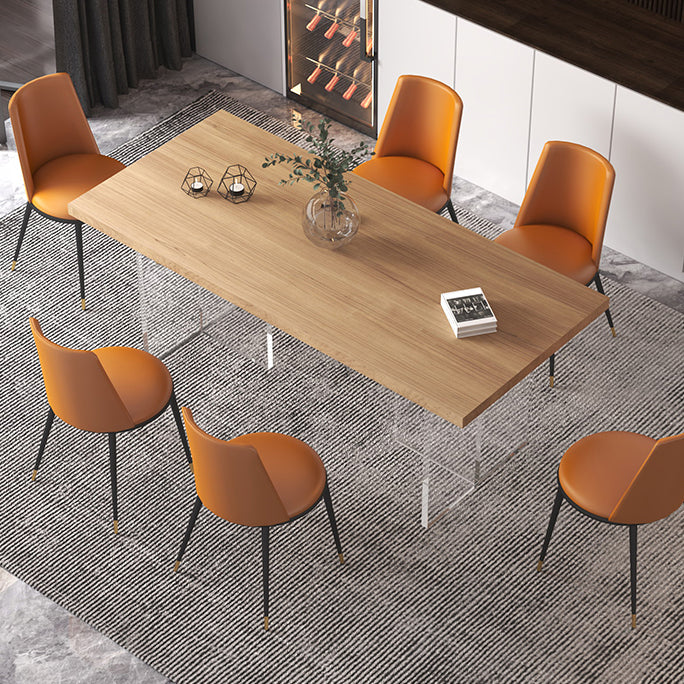 Modern Style Dining Table Rectangle Solid Wood Dining Table for Kitchen Clearhalo ' dining_table' 'Dining Tables & Seating' 'Dining Tables' 'furn' 'furn_dining_table' 'Furniture' 'furniture_dining_table' 'Kitchen & Dining Furniture' 'kitchen&dining_furn' 'kitchen' 'kitchen_dining_table' 4480161