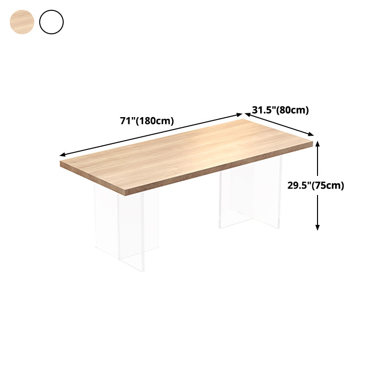 Modern Style Dining Table Rectangle Solid Wood Dining Table for Kitchen Clearhalo ' dining_table' 'Dining Tables & Seating' 'Dining Tables' 'furn' 'furn_dining_table' 'Furniture' 'furniture_dining_table' 'Kitchen & Dining Furniture' 'kitchen&dining_furn' 'kitchen' 'kitchen_dining_table' 4480165