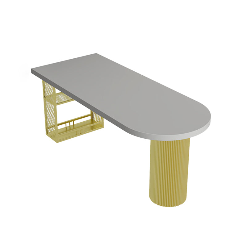 Metal Contemporary Freeform Dining Table Pine Solid Wood Top Table Yellow-Gray Without Chairs Clearhalo ' dining_table' 'Dining Tables & Seating' 'Dining Tables' 'furn' 'furn_dining_table' 'Furniture' 'furniture_dining_table' 'Kitchen & Dining Furniture' 'kitchen&dining_furn' 'kitchen' 'kitchen_dining_table' 4480181
