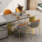 Metal Contemporary Freeform Dining Table Pine Solid Wood Top Table Yellow-Gray 63"L x 27.6"W x 29.5"H Without Chairs Clearhalo ' dining_table' 'Dining Tables & Seating' 'Dining Tables' 'furn' 'furn_dining_table' 'Furniture' 'furniture_dining_table' 'Kitchen & Dining Furniture' 'kitchen&dining_furn' 'kitchen' 'kitchen_dining_table' 4480184