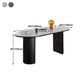 Metal Contemporary Oval Dining Table Sintered Stone Top Table with Double Pedestal Base Clearhalo ' dining_table' 'Dining Tables & Seating' 'Dining Tables' 'furn' 'furn_dining_table' 'Furniture' 'furniture_dining_table' 'Kitchen & Dining Furniture' 'kitchen&dining_furn' 'kitchen' 'kitchen_dining_table' 4480214