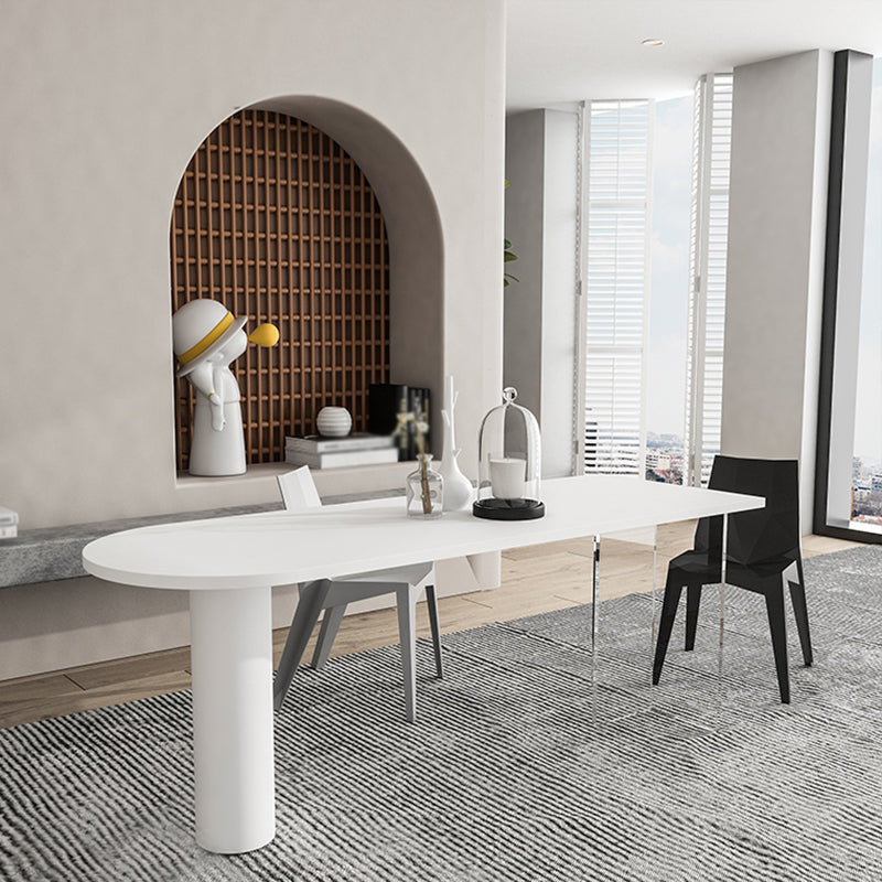 Modern Style Double Pedestal Furniture Pine Solid Wood Dining Room Collection White 63"L x 27.6"W x 29.5"H Without Chairs Clearhalo ' dining_table' 'Dining Tables & Seating' 'Dining Tables' 'furn' 'furn_dining_table' 'Furniture' 'furniture_dining_table' 'Kitchen & Dining Furniture' 'kitchen&dining_furn' 'kitchen' 'kitchen_dining_table' 4480215