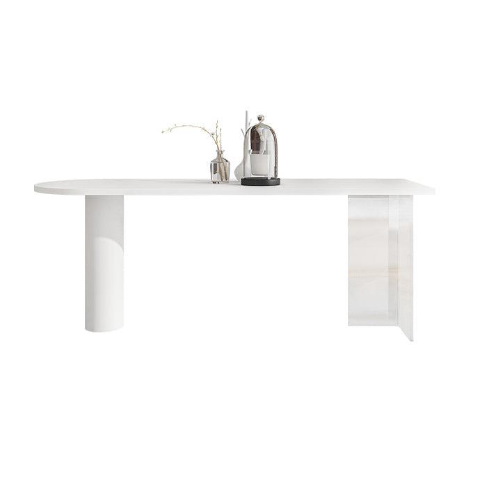 Modern Style Double Pedestal Furniture Pine Solid Wood Dining Room Collection White Without Chairs Clearhalo ' dining_table' 'Dining Tables & Seating' 'Dining Tables' 'furn' 'furn_dining_table' 'Furniture' 'furniture_dining_table' 'Kitchen & Dining Furniture' 'kitchen&dining_furn' 'kitchen' 'kitchen_dining_table' 4480220