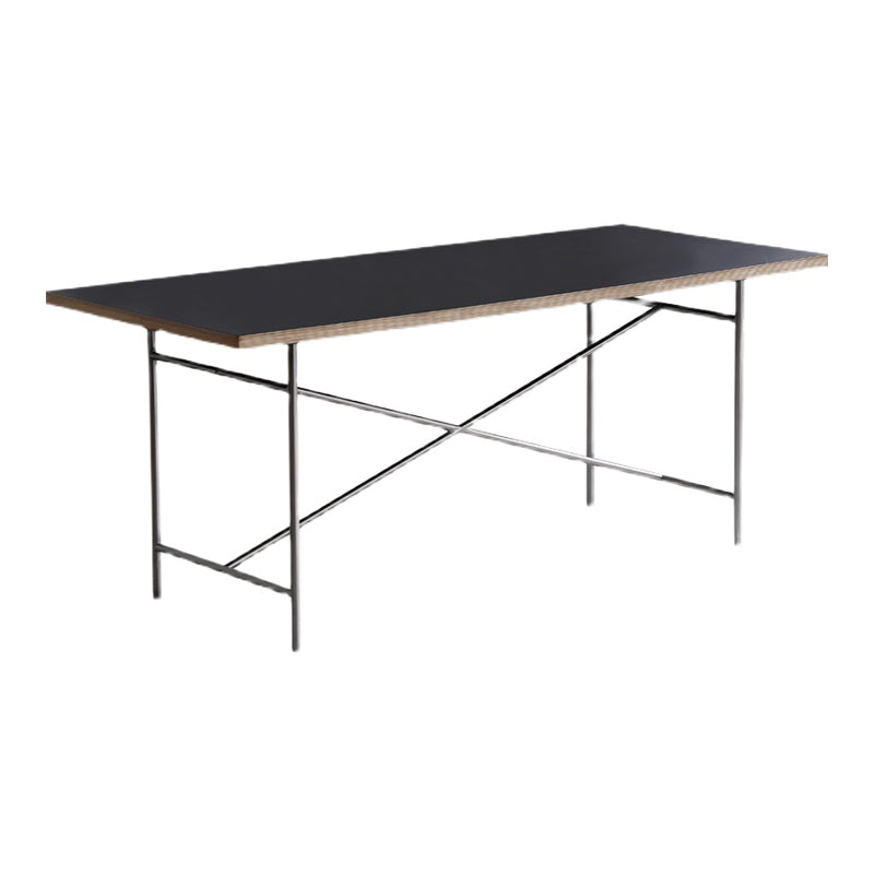 Rectangle Shape Dining Table Solid Wood Table Luxury Style with Sled Base Black Without Chairs Clearhalo ' dining_table' 'Dining Tables & Seating' 'Dining Tables' 'furn' 'furn_dining_table' 'Furniture' 'furniture_dining_table' 'Kitchen & Dining Furniture' 'kitchen&dining_furn' 'kitchen' 'kitchen_dining_table' 4480253