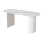 Contemporary Style Stone Dining Table Double Pedestal Table for Dining Room Oval Black White Clearhalo ' dining_table' 'Dining Tables & Seating' 'Dining Tables' 'furn' 'furn_dining_table' 'Furniture' 'furniture_dining_table' 'Kitchen & Dining Furniture' 'kitchen&dining_furn' 'kitchen' 'kitchen_dining_table' 4480272