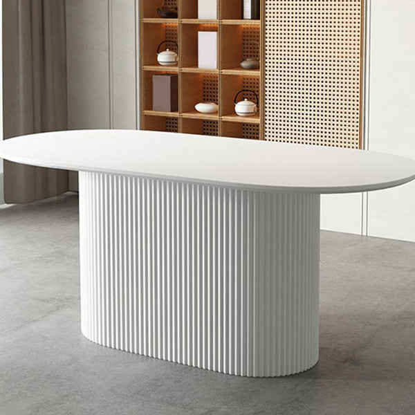 Metal Modern Oval Dining Table White Sintered Stone Top Table for Dining Room and Kitchen Clearhalo ' dining_table' 'Dining Tables & Seating' 'Dining Tables' 'furn' 'furn_dining_table' 'Furniture' 'furniture_dining_table' 'Kitchen & Dining Furniture' 'kitchen&dining_furn' 'kitchen' 'kitchen_dining_table' 4480298