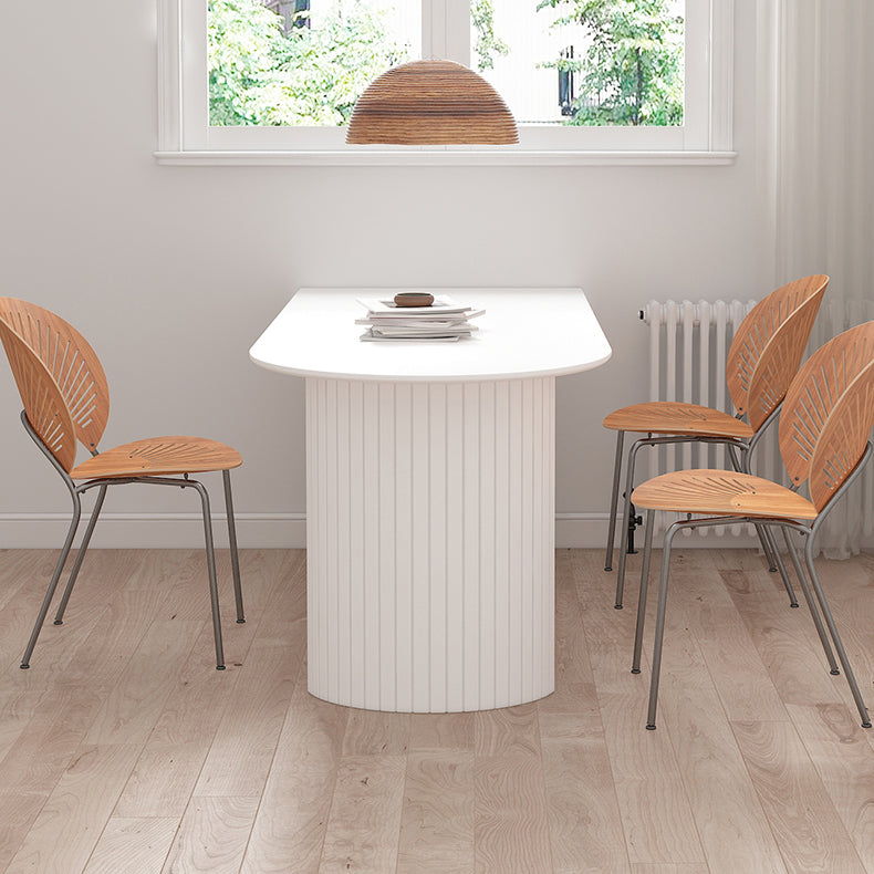Contemporary Style Furniture Double Pedestal Dining Site Table for Dining Room Wood 55.1"L x 27.6"W x 29.5"H Without Chairs Clearhalo ' dining_table' 'Dining Tables & Seating' 'Dining Tables' 'furn' 'furn_dining_table' 'Furniture' 'furniture_dining_table' 'Kitchen & Dining Furniture' 'kitchen&dining_furn' 'kitchen' 'kitchen_dining_table' 4480355