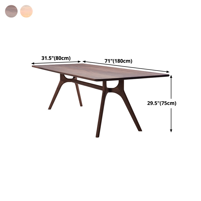 Rectangle Wood Color Dining Table Solid Wood Table Modern with Trestle Base Clearhalo ' dining_table' 'Dining Tables & Seating' 'Dining Tables' 'Furniture' 'furniture_dining_table' 'Kitchen & Dining Furniture' 'kitchen&dining_furn' 'kitchen' 'kitchen_dining_table' 4480372