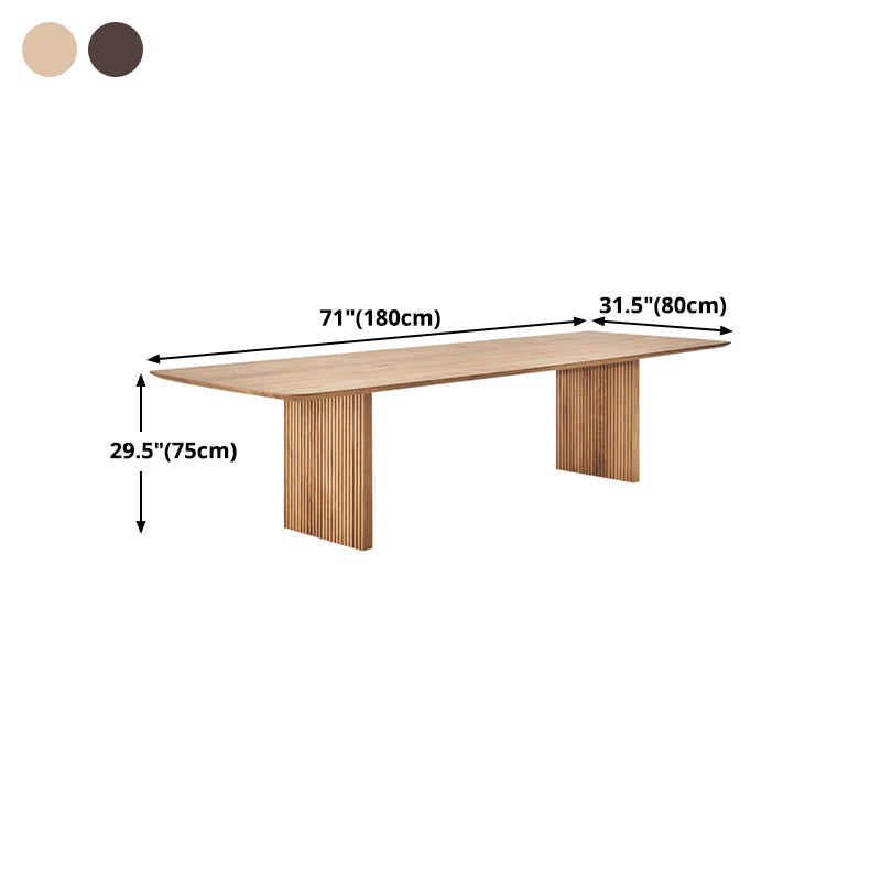 Rectangle Double Pedestal Table Simplicity Solid Wood Table for Restaurant Clearhalo ' dining_table' 'Dining Tables & Seating' 'Dining Tables' 'furn' 'furn_dining_table' 'Furniture' 'furniture_dining_table' 'Kitchen & Dining Furniture' 'kitchen&dining_furn' 'kitchen' 'kitchen_dining_table' 4480385