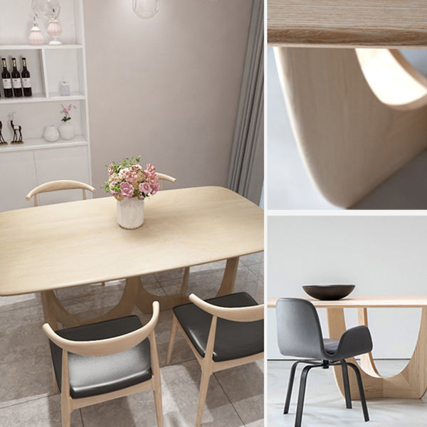 Solid Wood Dining Table Simplicity Double Pedestal Table for Dining Room Clearhalo ' dining_table' 'Dining Tables & Seating' 'Dining Tables' 'furn' 'furn_dining_table' 'Furniture' 'furniture_dining_table' 'Kitchen & Dining Furniture' 'kitchen&dining_furn' 'kitchen' 'kitchen_dining_table' 4480397