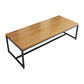 Metal Industrial Rectangle Dining Table Pine Wood Top Table with Trestle Base Natural Without Chairs Clearhalo ' dining_table' 'Dining Tables & Seating' 'Dining Tables' 'furn' 'furn_dining_table' 'Furniture' 'furniture_dining_table' 'Kitchen & Dining Furniture' 'kitchen&dining_furn' 'kitchen' 'kitchen_dining_table' 4480409