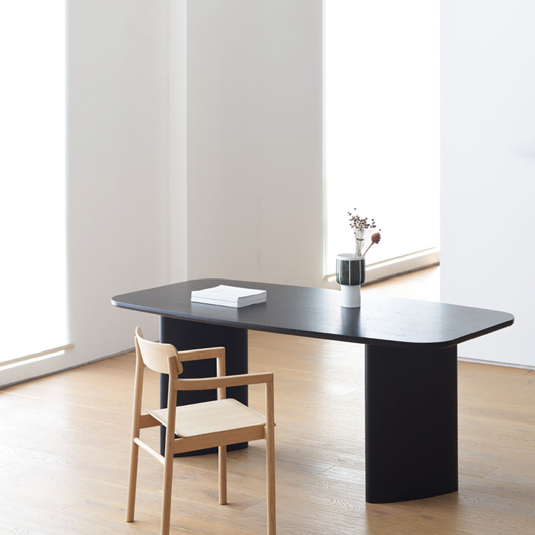 Solid Wood Contemporary Rectangle Table Pine Wood Top Table for Dining Room Black 47.2"L x 23.6"W x 29.5"H Without Chairs Clearhalo ' dining_table' 'Dining Tables & Seating' 'Dining Tables' 'furn' 'furn_dining_table' 'Furniture' 'furniture_dining_table' 'Kitchen & Dining Furniture' 'kitchen&dining_furn' 'kitchen' 'kitchen_dining_table' 4480424