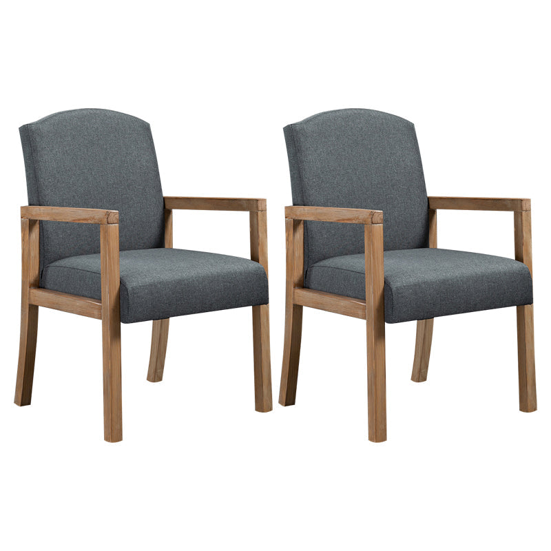 Contemporary Dining Arm Chair Matte Finish Solid Wood Parsons Chair with 4 Legs Grey 2 Piece Set Clearhalo ' kitchen&dining_furn' 'Dining Chairs' 'Dining Tables & Seating' 'dining_chair' 'furn' 'furn_dining_chair' 'Furniture' 'furniture_dining_chair' 'Kitchen & Dining Furniture' 'kitchen' 4480440