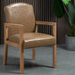 Contemporary Dining Arm Chair Matte Finish Solid Wood Parsons Chair with 4 Legs Dark Khaki 1 Piece Clearhalo ' kitchen&dining_furn' 'Dining Chairs' 'Dining Tables & Seating' 'dining_chair' 'furn' 'furn_dining_chair' 'Furniture' 'furniture_dining_chair' 'Kitchen & Dining Furniture' 'kitchen' 4480441