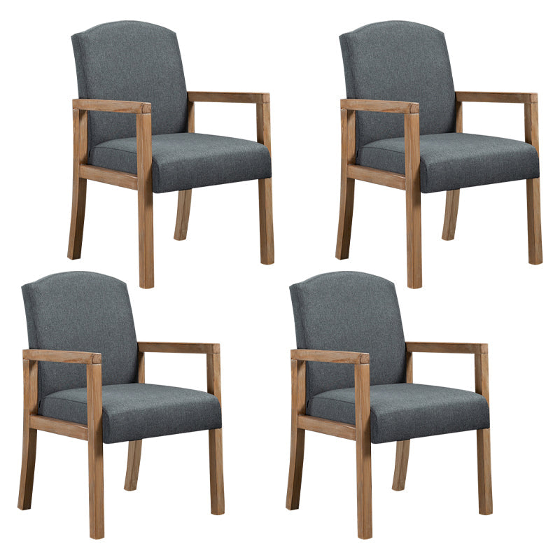Contemporary Dining Arm Chair Matte Finish Solid Wood Parsons Chair with 4 Legs Grey 4 Piece Set Clearhalo ' kitchen&dining_furn' 'Dining Chairs' 'Dining Tables & Seating' 'dining_chair' 'furn' 'furn_dining_chair' 'Furniture' 'furniture_dining_chair' 'Kitchen & Dining Furniture' 'kitchen' 4480442