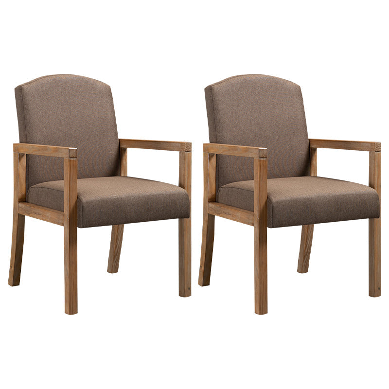 Contemporary Dining Arm Chair Matte Finish Solid Wood Parsons Chair with 4 Legs Coffee 2 Piece Set Clearhalo ' kitchen&dining_furn' 'Dining Chairs' 'Dining Tables & Seating' 'dining_chair' 'furn' 'furn_dining_chair' 'Furniture' 'furniture_dining_chair' 'Kitchen & Dining Furniture' 'kitchen' 4480445