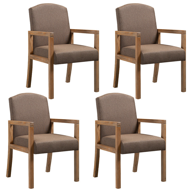 Contemporary Dining Arm Chair Matte Finish Solid Wood Parsons Chair with 4 Legs Coffee 4 Piece Set Clearhalo ' kitchen&dining_furn' 'Dining Chairs' 'Dining Tables & Seating' 'dining_chair' 'furn' 'furn_dining_chair' 'Furniture' 'furniture_dining_chair' 'Kitchen & Dining Furniture' 'kitchen' 4480447