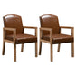 Contemporary Dining Arm Chair Matte Finish Solid Wood Parsons Chair with 4 Legs Dark Brown 2 Piece Set Clearhalo ' kitchen&dining_furn' 'Dining Chairs' 'Dining Tables & Seating' 'dining_chair' 'furn' 'furn_dining_chair' 'Furniture' 'furniture_dining_chair' 'Kitchen & Dining Furniture' 'kitchen' 4480450
