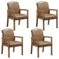 Contemporary Dining Arm Chair Matte Finish Solid Wood Parsons Chair with 4 Legs Dark Khaki 4 Piece Set Clearhalo ' kitchen&dining_furn' 'Dining Chairs' 'Dining Tables & Seating' 'dining_chair' 'furn' 'furn_dining_chair' 'Furniture' 'furniture_dining_chair' 'Kitchen & Dining Furniture' 'kitchen' 4480455
