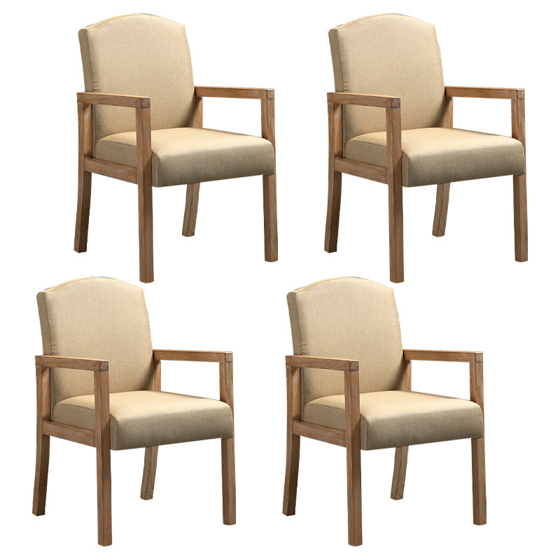 Contemporary Dining Arm Chair Matte Finish Solid Wood Parsons Chair with 4 Legs Light Khaki 4 Piece Set Clearhalo ' kitchen&dining_furn' 'Dining Chairs' 'Dining Tables & Seating' 'dining_chair' 'furn' 'furn_dining_chair' 'Furniture' 'furniture_dining_chair' 'Kitchen & Dining Furniture' 'kitchen' 4480458