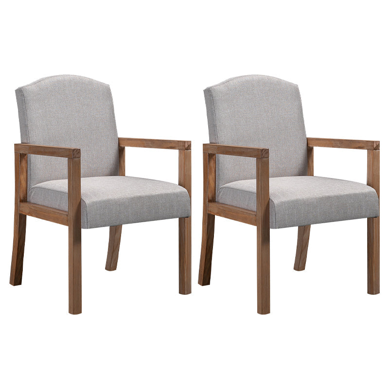 Contemporary Dining Arm Chair Matte Finish Solid Wood Parsons Chair with 4 Legs Off-White 2 Piece Set Clearhalo ' kitchen&dining_furn' 'Dining Chairs' 'Dining Tables & Seating' 'dining_chair' 'furn' 'furn_dining_chair' 'Furniture' 'furniture_dining_chair' 'Kitchen & Dining Furniture' 'kitchen' 4480465