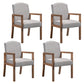 Contemporary Dining Arm Chair Matte Finish Solid Wood Parsons Chair with 4 Legs Off-White 4 Piece Set Clearhalo ' kitchen&dining_furn' 'Dining Chairs' 'Dining Tables & Seating' 'dining_chair' 'furn' 'furn_dining_chair' 'Furniture' 'furniture_dining_chair' 'Kitchen & Dining Furniture' 'kitchen' 4480466