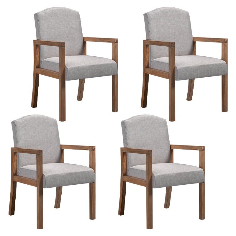 Contemporary Dining Arm Chair Matte Finish Solid Wood Parsons Chair with 4 Legs Off-White 4 Piece Set Clearhalo ' kitchen&dining_furn' 'Dining Chairs' 'Dining Tables & Seating' 'dining_chair' 'furn' 'furn_dining_chair' 'Furniture' 'furniture_dining_chair' 'Kitchen & Dining Furniture' 'kitchen' 4480466