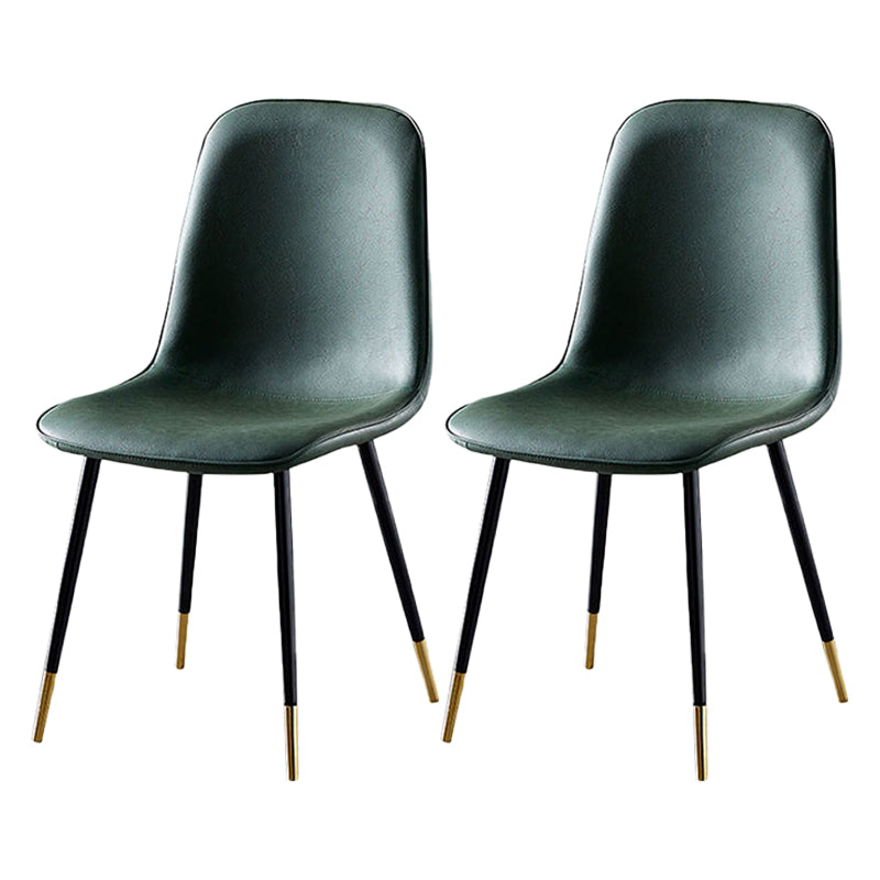 Nordic Style Kitchen Metal Dining Chairs Dining Armless Side Chair Green 2 Piece Set Black Gold Clearhalo ' kitchen&dining_furn' 'Dining Chairs' 'Dining Tables & Seating' 'dining_chair' 'furn' 'furn_dining_chair' 'Furniture' 'furniture_dining_chair' 'Kitchen & Dining Furniture' 'kitchen' 4480470