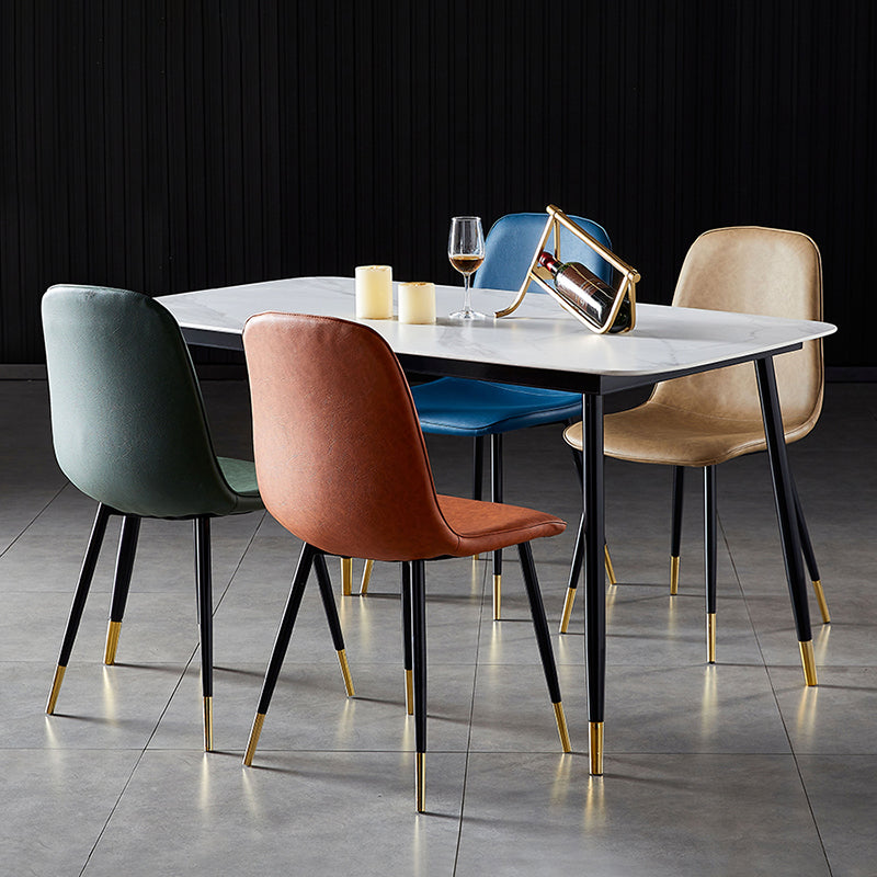 Nordic Style Kitchen Metal Dining Chairs Dining Armless Side Chair Clearhalo ' kitchen&dining_furn' 'Dining Chairs' 'Dining Tables & Seating' 'dining_chair' 'furn' 'furn_dining_chair' 'Furniture' 'furniture_dining_chair' 'Kitchen & Dining Furniture' 'kitchen' 4480472