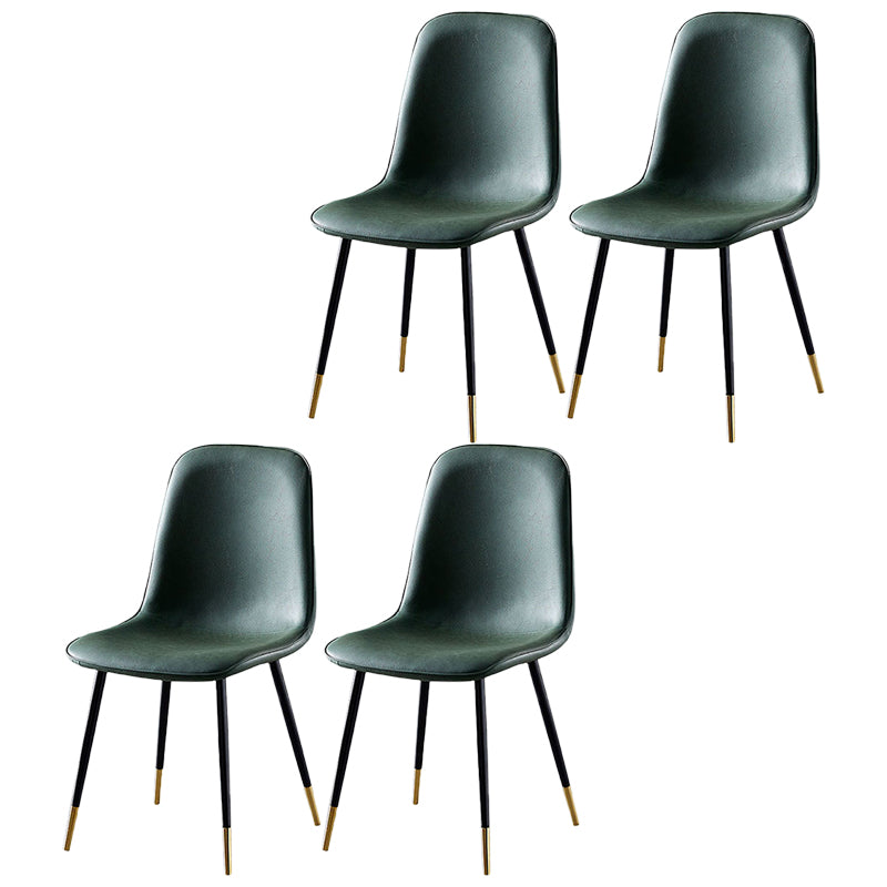 Nordic Style Kitchen Metal Dining Chairs Dining Armless Side Chair Green 4 Piece Set Black Gold Clearhalo ' kitchen&dining_furn' 'Dining Chairs' 'Dining Tables & Seating' 'dining_chair' 'furn' 'furn_dining_chair' 'Furniture' 'furniture_dining_chair' 'Kitchen & Dining Furniture' 'kitchen' 4480473