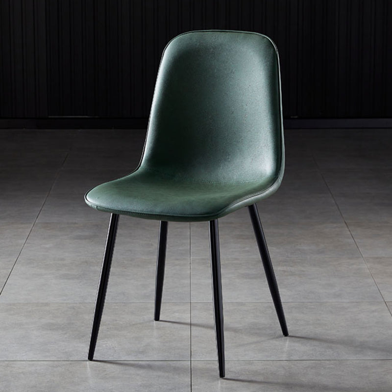 Nordic Style Kitchen Metal Dining Chairs Dining Armless Side Chair Green 1 Piece Black Clearhalo ' kitchen&dining_furn' 'Dining Chairs' 'Dining Tables & Seating' 'dining_chair' 'furn' 'furn_dining_chair' 'Furniture' 'furniture_dining_chair' 'Kitchen & Dining Furniture' 'kitchen' 4480475
